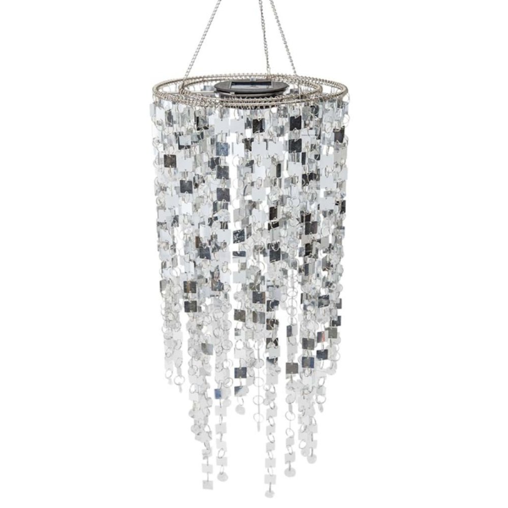 Silver mirrored hanging chandelier